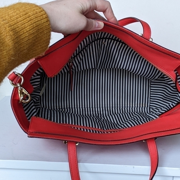 Kate Spade Hayden Cedar Street Red Leather Satchel Purse Bag - Picture 7 of 12